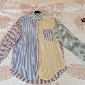 Brooks Brothers Blue, Yellow, and Green Striped Shirt